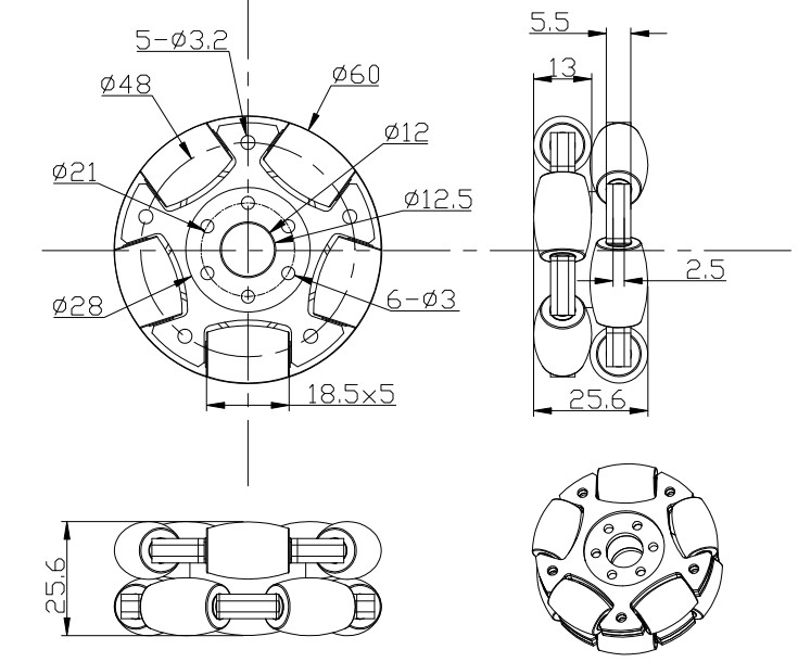 60mm Robust Aluminum Double Omni Wheel Basic 14145 drawing.jpg