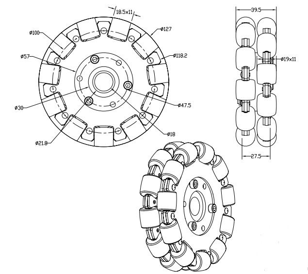 5 inch Wheels 127mm Double Aluminum Omni Wheel basic 14075  drawing.jpg