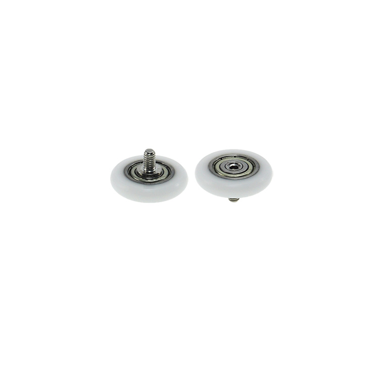BSR62524-5C1L6M4 M4x24x5mm Stainless steel screw roller with rod plastic bearing external thread rubber bearing nylon wheel plastic pulley.jpg