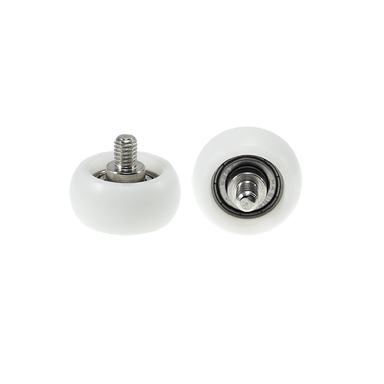 BSR62628-13C1L8M6 M6x28x13mm  Nylon coated plastic rollers for wardrobe sliding doors Polyacetal bearings with M6 spiral plastic rollers.jpg