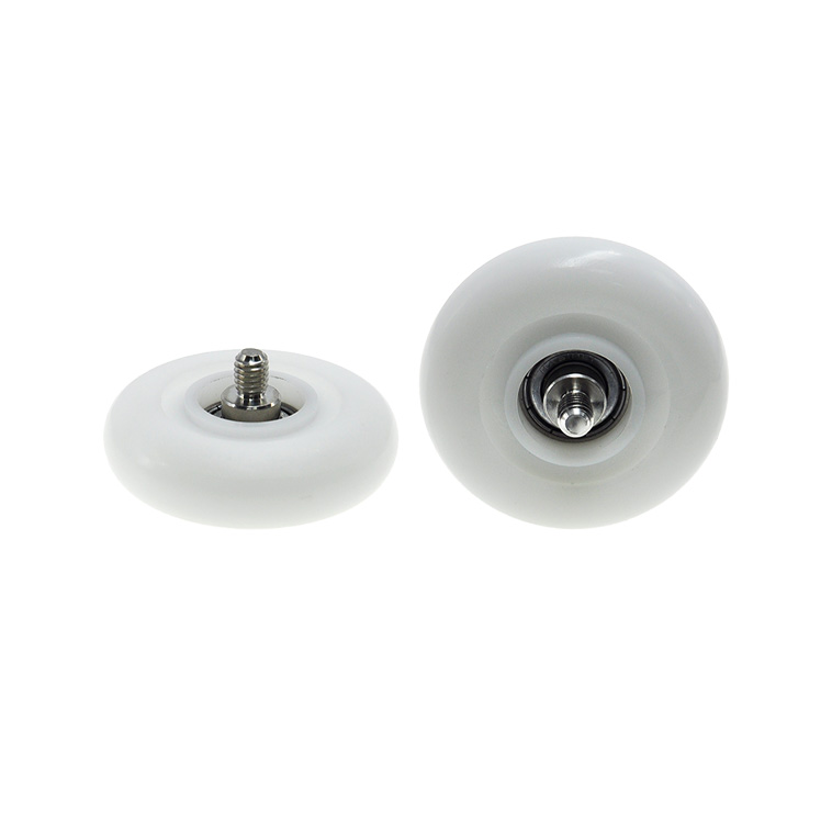 BSR62650-15C1L8M6 M6x50x15mm Rubber roller pulley nylon coated ball bearing sliding wheel for door and window caster conveyor.jpg