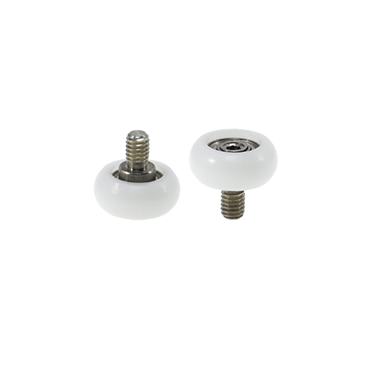 BSR68414-5C1L5M4 M4x14x5mm Stainless steel spiral door roller plastic coated bearing pulley.jpg