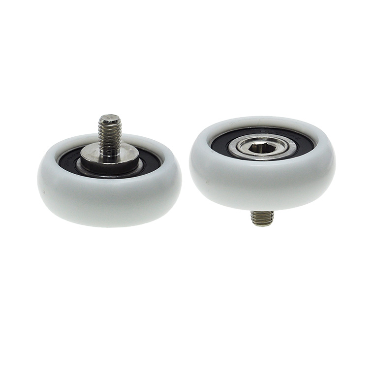 BSRS620460-20C2L15M10 M10x60x20mm Threaded Pom belt pulley bearing plastic roller, used in pizza oven production line baking equipment.jpg