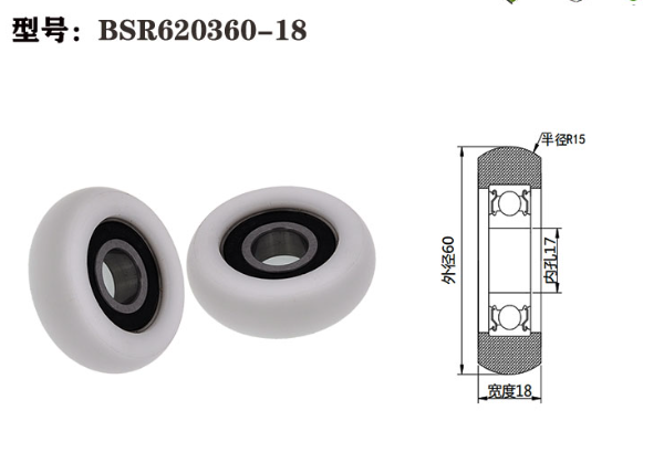 BSR620360-18 17x60x18mm Plastic Pulley Roller Wheel Bearing POM Polyurethane Roller With Bearing.jpg