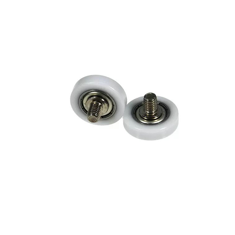 BS60624-6C1L8M6 M6x24x6mm White plastic nylon Flat pulley wheels rollers with 606 bearing screw M6.jpg