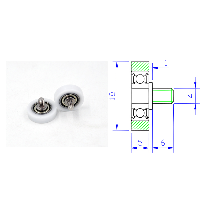 BS62418-5C1L6M4 M4x18x5mm High quality rowing machine seat carriage wheels rowing seat rollers.jpg