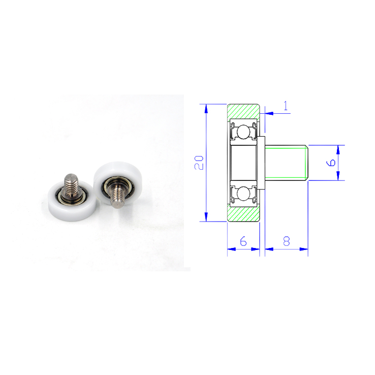 BS69620-5C1L8M6 M6x20x5mm Plastic Roller Bearings Wardrobe Sliding Gate Door & Windows Roller POM NYLON POK PU Roller Wheel.jpg