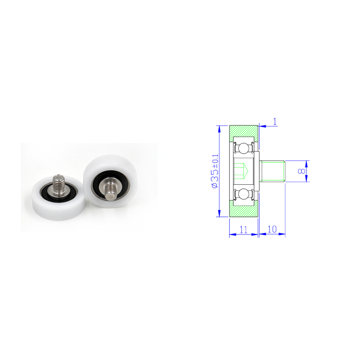 BS600035-11C1L10M8 M8x35x11mm Sliding Door Plastic Rollers Nylon POK PU POM Roller Wheel For Small Home Appliances.jpg