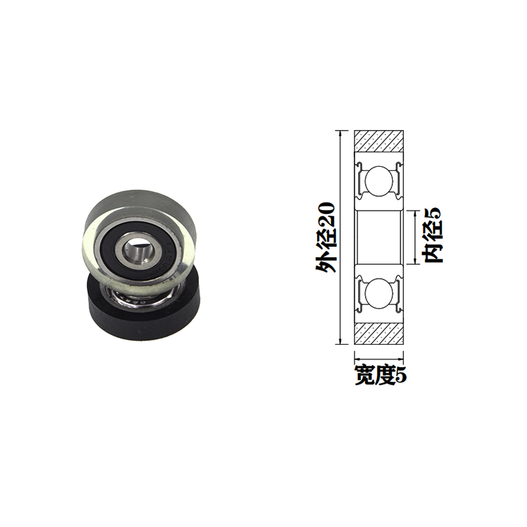 PU62520-5 5x20x5mm pu polyurethane roller polyurethane door rollers wheel.jpg