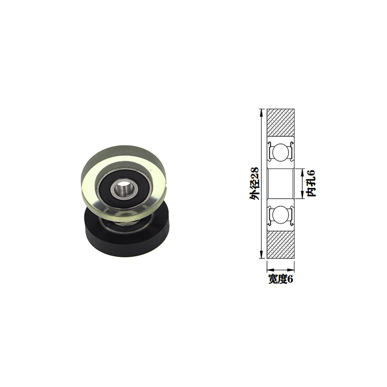 PU62628-6 6x28x6mm roller wheel pulley 626z roller wheels.jpg