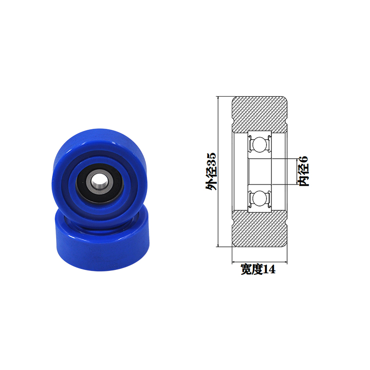 PU62635-14 6x35x14mm polyurethane coated rubber wheel rubber coated wheel.jpg