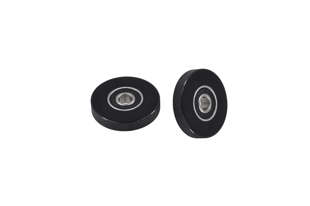 PU62845-8 8x45x8mm silicone rubber wheel with bearings black wheel with bearing.jpg