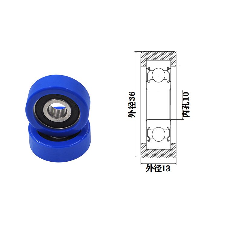 PU620036-13 10x36x13mm polyurethane wheel money counter machine rubber-coated bearings polyurethane caster wheel.jpg