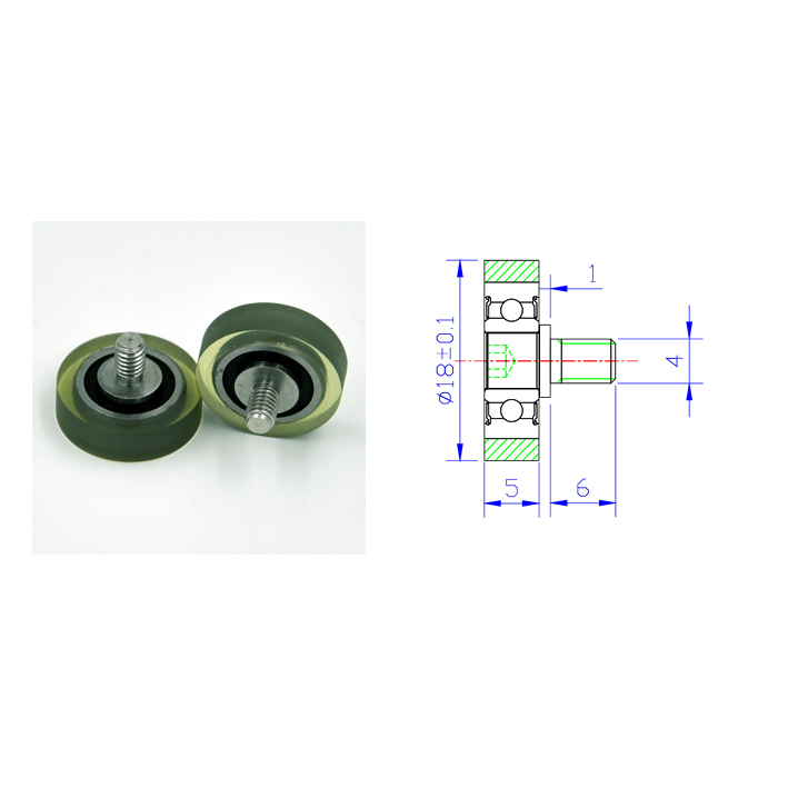 PU60518-5C1L6M4 M4x18x5mm Plastic Roller Bearing For small business machine.jpg