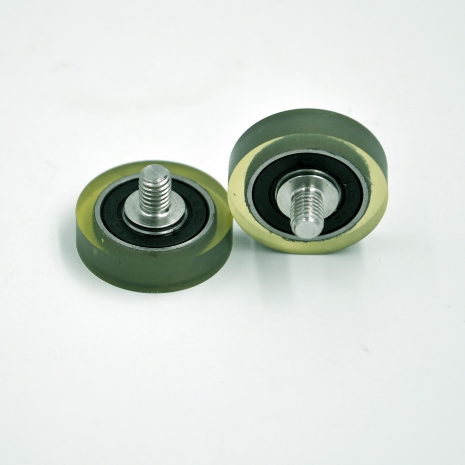 PU60828-7C1L8M6 M6x28x7mm plastic nylon polyurethane pu coated bearing pulley.jpg