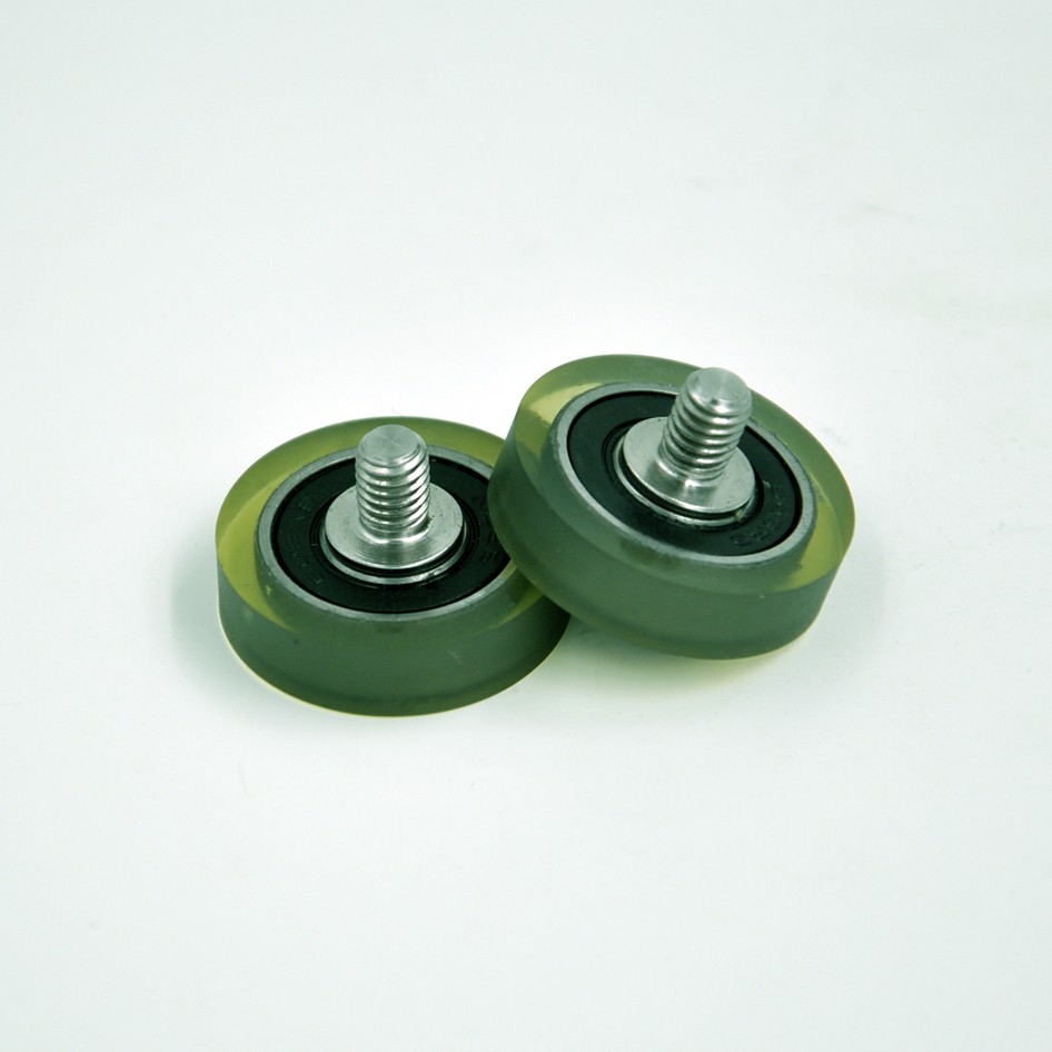 PU60828-7C1L8M6 M6x28x7mm plastic nylon polyurethane pu coated bearing pulley.jpg