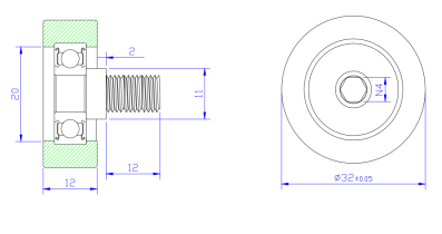 PU60832-12C2L10M8 M8x32x12cm Polyurethane Rubber Coated Bearings Sliding Door Wheel.png