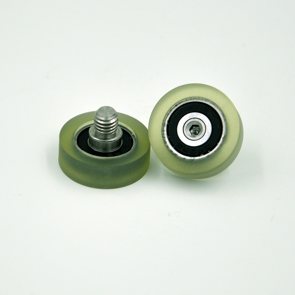 PU62522-7C2L6M6 M6x22x7mm Custom size Plastic Polyurethane PU Roller ball Bearing wheels PU Wheel With Screw.jpg