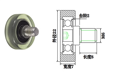 PU62522-7C2L8M6 M6x22x7mm wheel plastic pulley sliding door roller PU Wheel With Screw M6.jpg