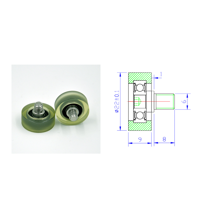 PU62522-9C1L6M6 M6x22x9mm Window Accessories Aluminium Nylon Pulley Sliding Window Roller.jpg