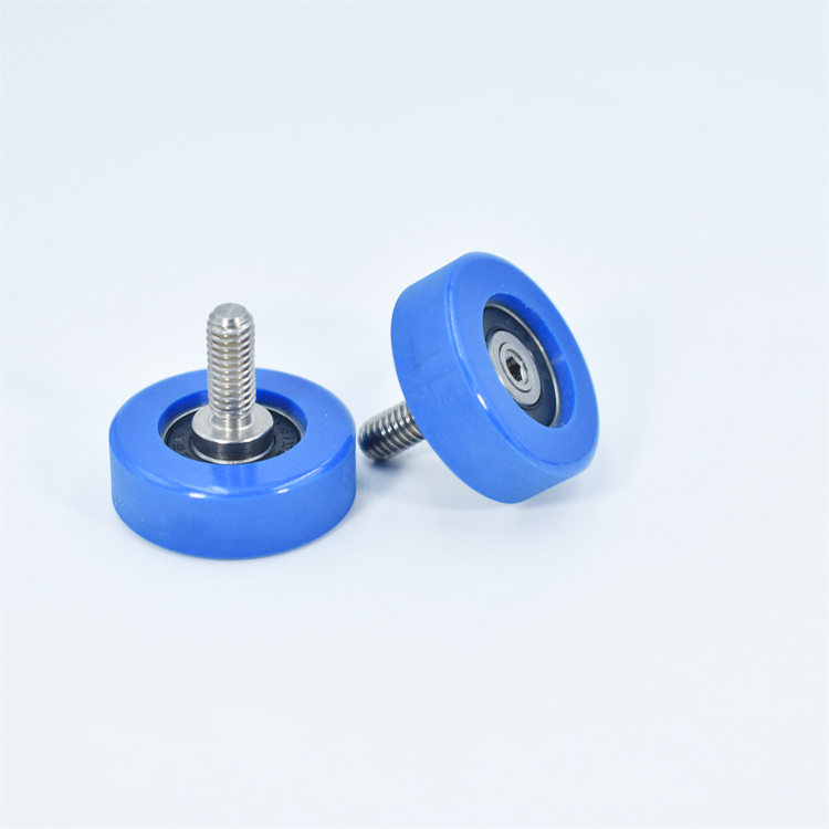 PU62630-10C1L8M6 M6x30x10mm Low Friction Low Noise Rubber Coated PU Wheel With Screw M6.jpg