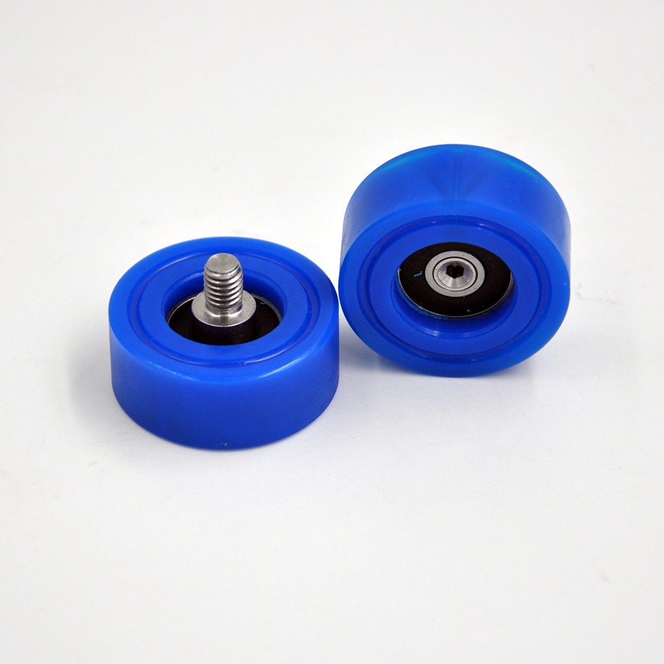 PU62635-14C1L8M6 M6x35x14mm M6 Male Threaded Screw Bearing Guide Wheel Flat Roller PU Polyurethane Pulley.jpg