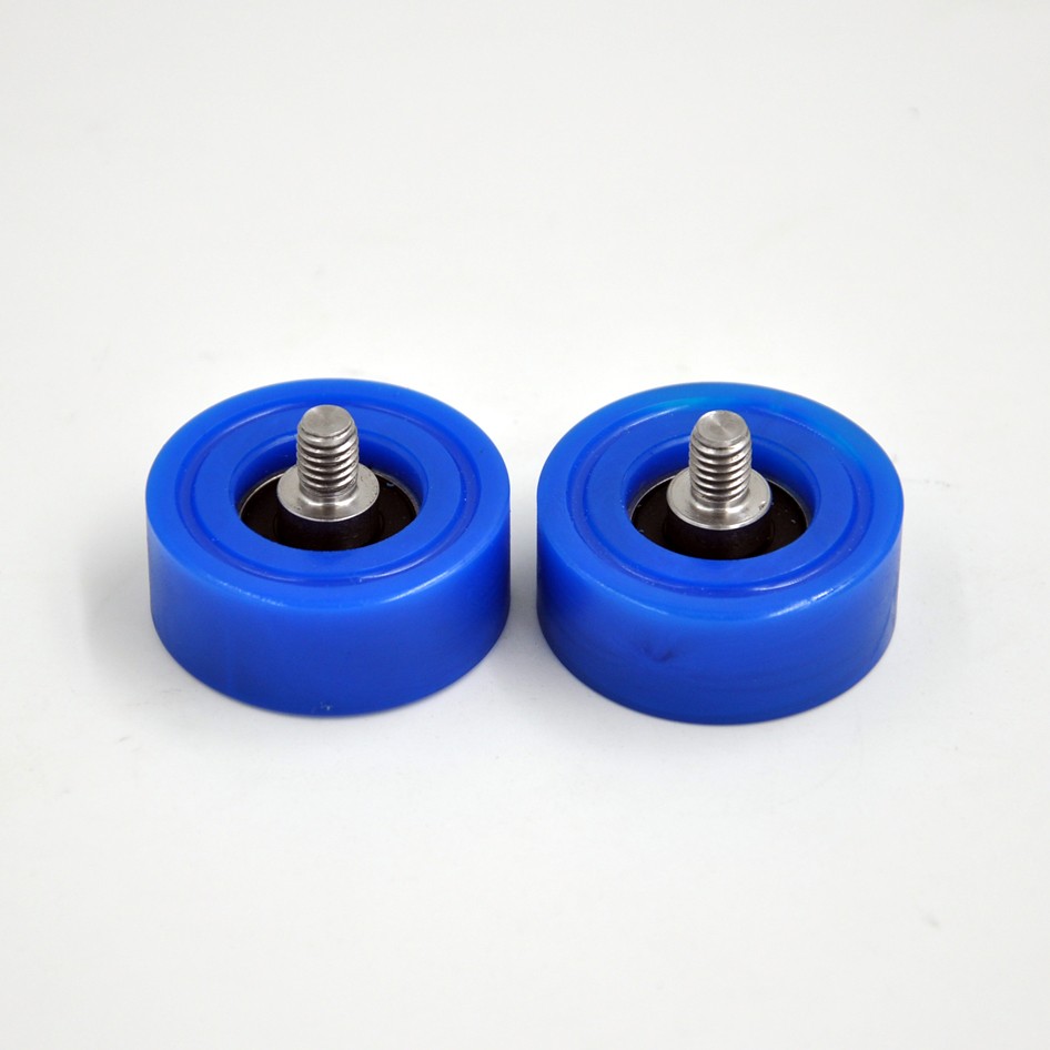 PU62635-14C1L8M6 M6x35x14mm M6 Male Threaded Screw Bearing Guide Wheel Flat Roller PU Polyurethane Pulley.jpg