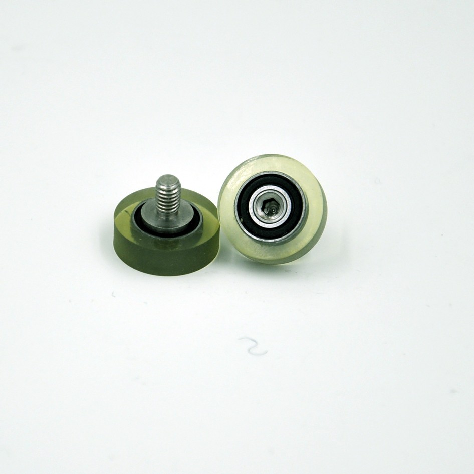 PU68516-5C1L5M4 M4x16x5mm M4 PU polyurethane soft rubber wheel Glue-coated roller.jpg