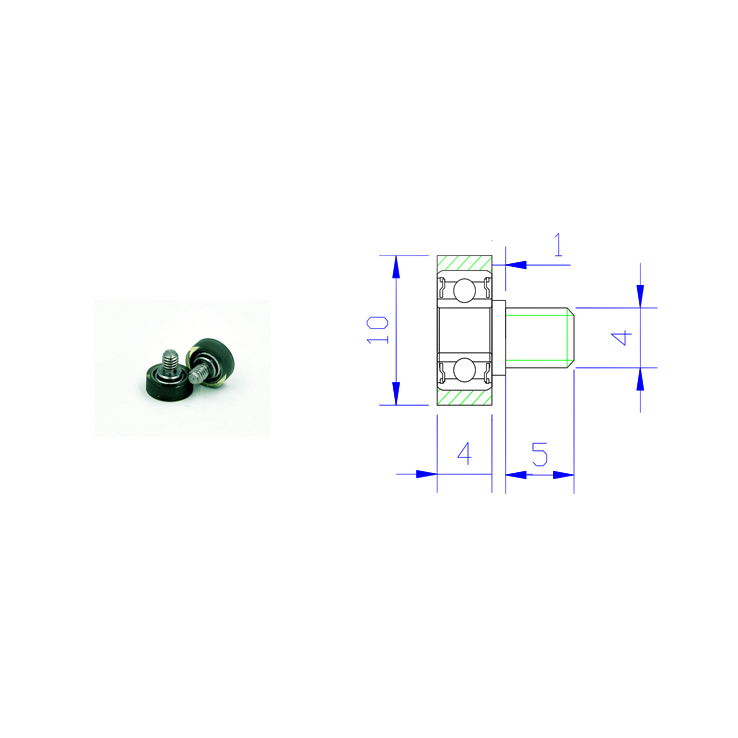 PU69310-4C1L5M4 M4x10x4mm flat wheel silent guide wheel PU Wheel With Screw M4.jpg