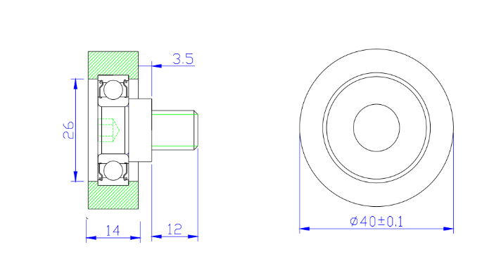 PU600140-13C3L12M10 M10x40x13mm Screw M10 polyurethane Roller Bearings Sliding Gate Wheel Bearings Pulley.jpg