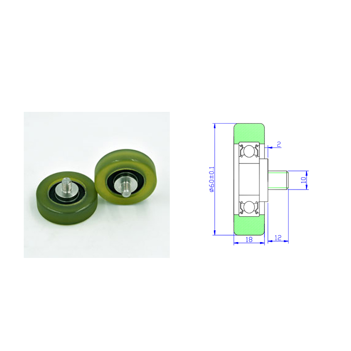 PU620360-18C2L12M10 M10x60x18mm polyurethane screw bearing PU roller wheel for aluminum composite panel production line.jpg