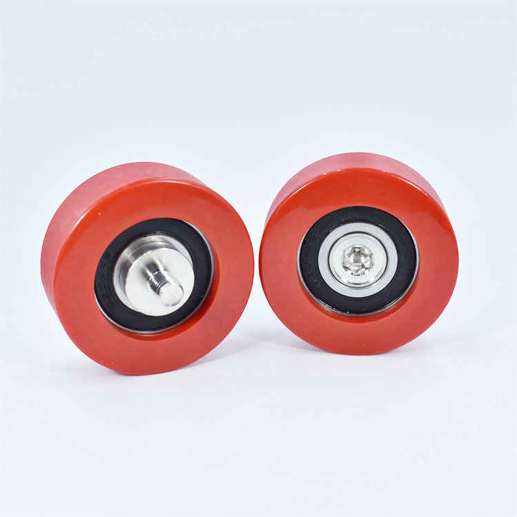 PU620470-25C2L12M10 M10x70x25mm polyurethane Wheel With 10MM Screw Roller Bearings PU Roller Wheel For Industry.jpg