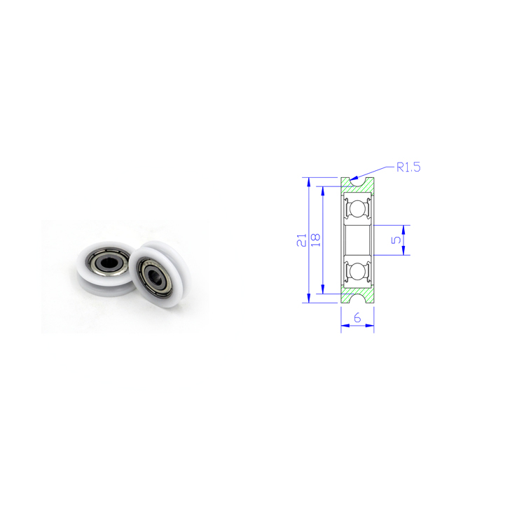 U Groove Pulley Bearing 625 BSU62521-6 5x21x6mm ID 5MM OD 21MM Thickness 6MM U Groove Roller Wheel Used in Doors Windows