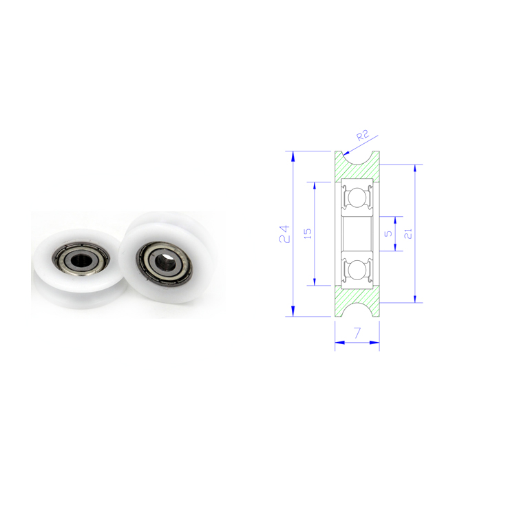 U Groove Pulley Bearing 625 BSU62524-7 5x24x7mm ID 5MM OD 24MM Thickness 7MM U Groove Pulley Roller For Sliding Door