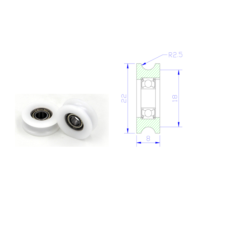 U Groove Pulley Bearing 686 BSU68622-8 6x22x8mm ID 6MM OD 22MM Thickness 8MM U Groove Sliding Door Window Roller Pulley