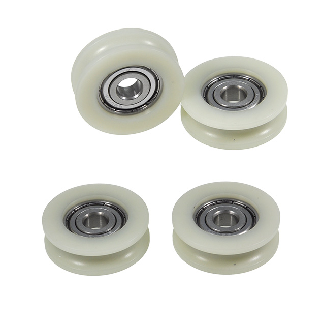 U Groove Pulley Bearing 6200 BSU620045-14 10x45x14mm ID 10MM OD 45MM Thickness 14MM Rubber Coated POM Plastic Bearings