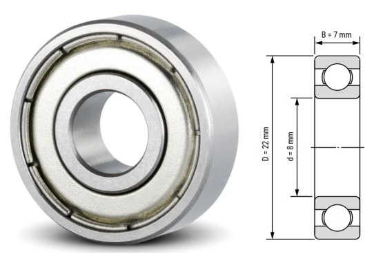 S608&nbsp;ZZ ABEC-5 8x22x7mm&nbsp;Stainless steel Deep Groove&nbsp;Ball bearing&nbsp;double shielded S608ZZ