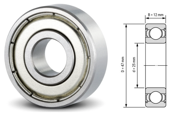 S6005&nbsp;ZZ ABEC-5 25x47x12mm&nbsp;Stainless steel Deep Groove&nbsp;Ball bearing&nbsp;double shielded S6005ZZ