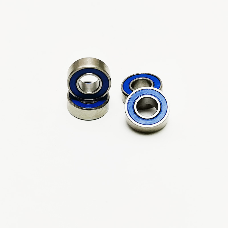 SMR115-2RS 5x11x4mm stainless steel miniature ball bearing, featuring blue 2RS rubber seals on both sides; a high-load-capacity miniature bearing suitable for laboratory rotary applications..jpg SMR115-2RS 5x11x4mm stainless steel miniature ball bearing, featuring blue 2RS rubber seals on both sides; a high-load-capacity miniature bearing suitable for laboratory rotary applications..jpg